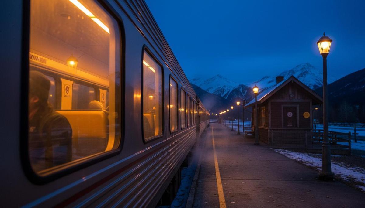 VIA Rail train at twilight